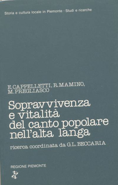 Sopravvivenza e vitalità del canto popolare nell&#039;alta langa